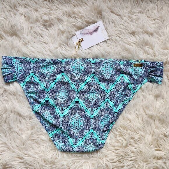 Jessica Simpson Bikini Bottom Size Large Green Blue Aqua Marine Swimwear - Picture 4 of 8